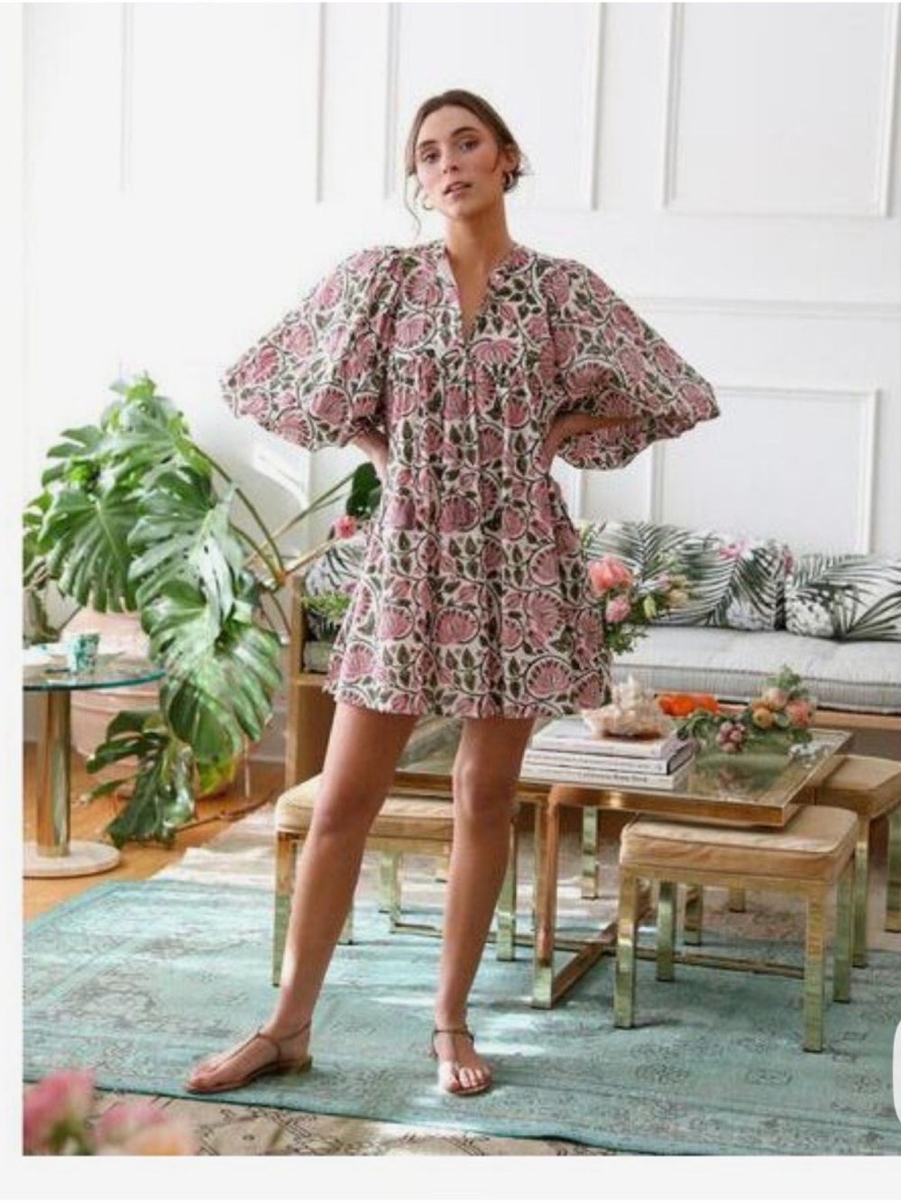 Mille Daisy Dress in Lotus Floral. Size Medium - Picture 2 of 5